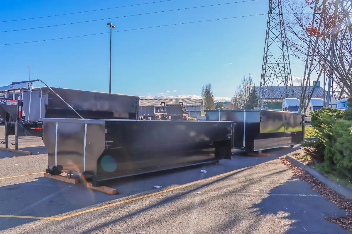 Roll-off dumpster ready for waste disposal at job site for 4 Yard Dumpster Rental in Pawling